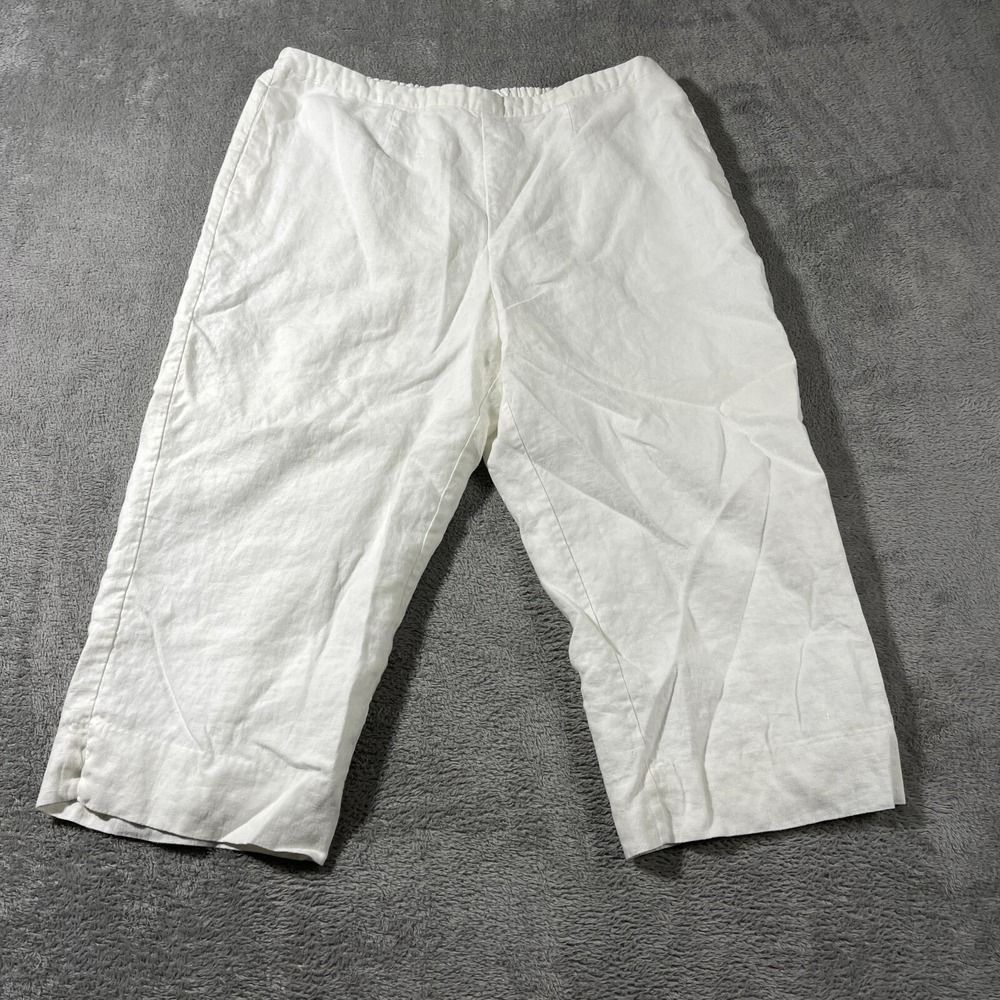 Kim Rogers Pants XL 100% Linen Wide Leg Minimalist Beach Outdoorsy Clean Cottage